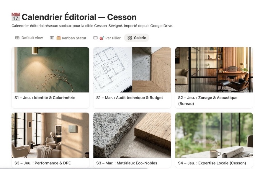 calendrier instagram architecte